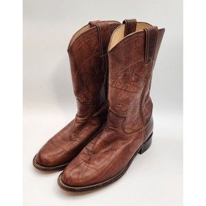 Justin Women's L3163 Marbeled Brown Deerlite Western Cowboy Roper Boots Sz6